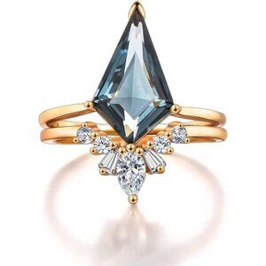 🆕Women Gold Engagement Wedding Promise Rings Plated Milestone Hand Jewelry Gift